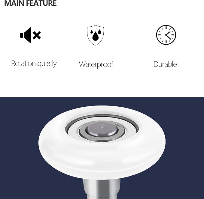 XiKe 10 Pack White 2" Nylon Garage Door Roller 4" Stem, Quiet/Durable and High - Image 2