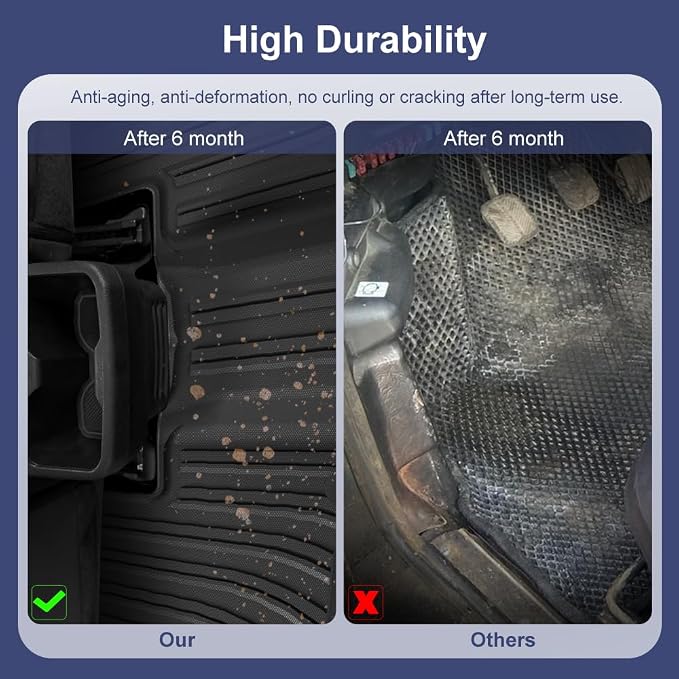 TPE Car Floor Mats for Toyota Tacoma 2016-2023 Double Cab, Custom Fit Carpet - Image 6