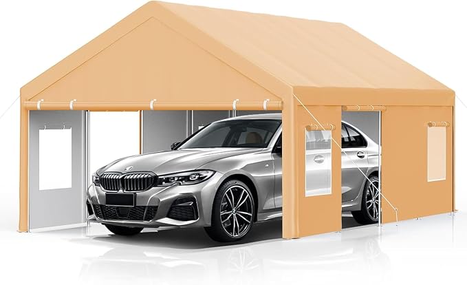 Heavy Duty Carport 13x25 FT Oversized Portable Garage by Acekool