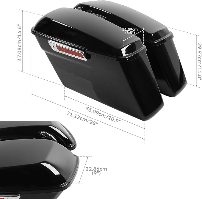 Green-L Vivid Black Hard Saddlebags - Image 2