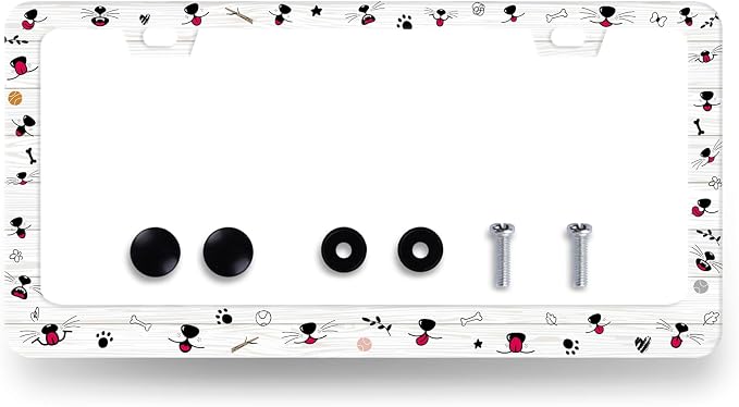 Cute Dog Cat Mouth License Plate Frame Colorful Animal License Plate Holder by RNKATIH