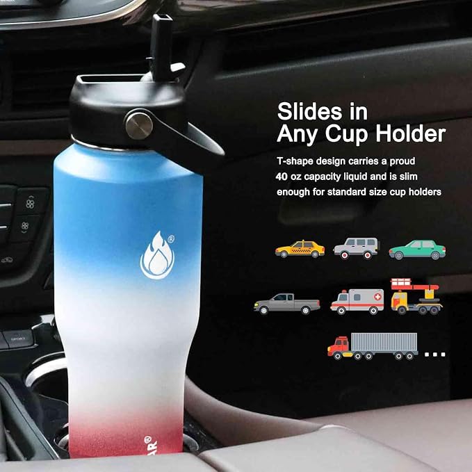 SENDESTAR 40oz Water Bottle Wide Mouth Stainless Steel Vacuum Insulated Double - Image 2