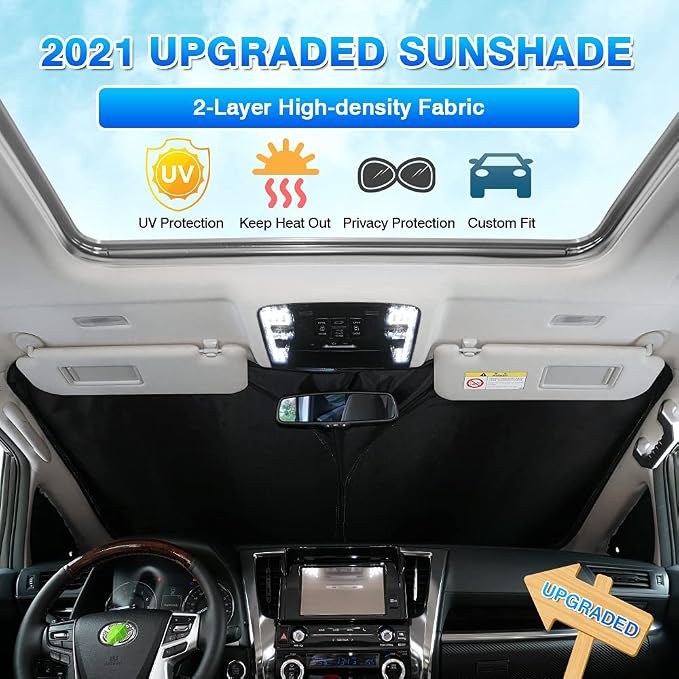 T TGBROS Windshield Sun Shade Custom Fit - Image 2