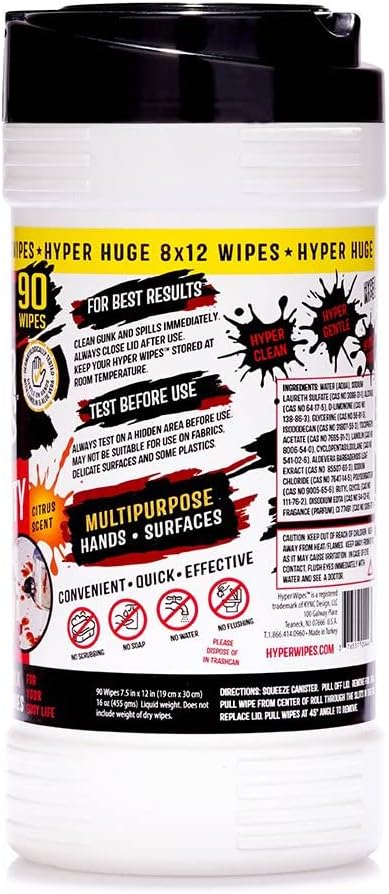 Hyper Wipes, 1 Pack Heavy Duty Hand & Tool Cleaning Wipes, Degreasing, All - Image 7
