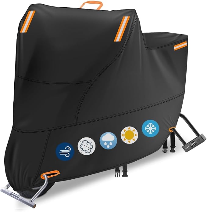 Motorcycle Covers Waterproof Outdoor Storage, Heavy Duty Motorbike Scooter by RELEDESA