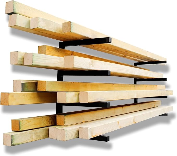 ​Lumber Storage Rack Metal Shelf Brackets, Sturdy Multipurpose Racking - Image 2