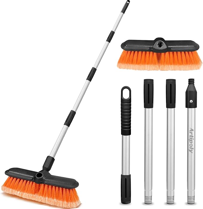 65" Car Wash Brush with Extension Pole, Car Wash 10” Dip Soft Brush, No Scratch by ARTIPOLY