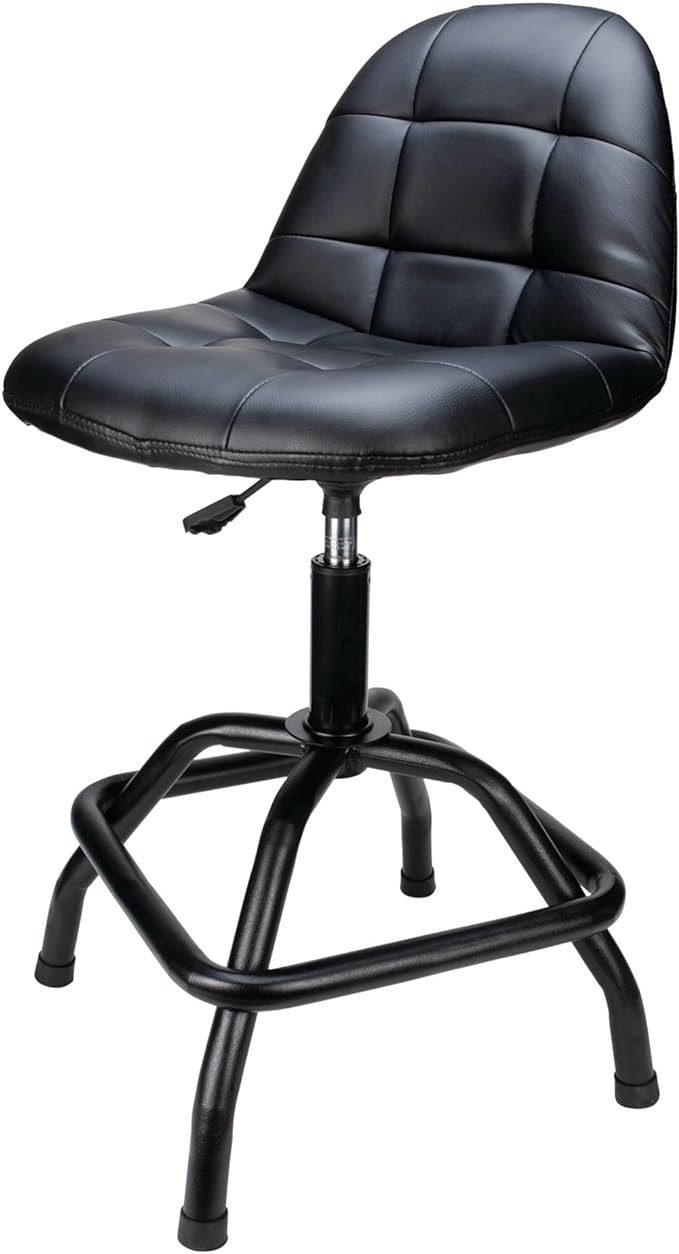 Performance Tool W85031 Pneumatic High Back Adjustable Swivel Bar Stool by PerformanceTool