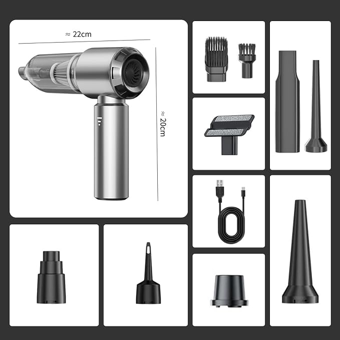 Handheld Car Vacuum Cleaner Cordless, 21000Pa High Power Hand Held 3-Speed - Image 2