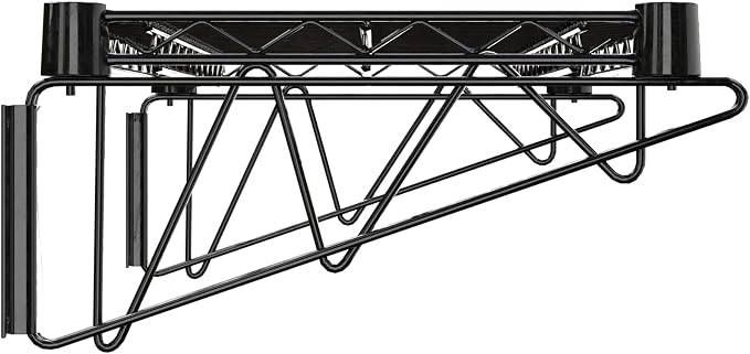 14" x 24" Black Epoxy Wire Wall Mount Shelf - Image 4