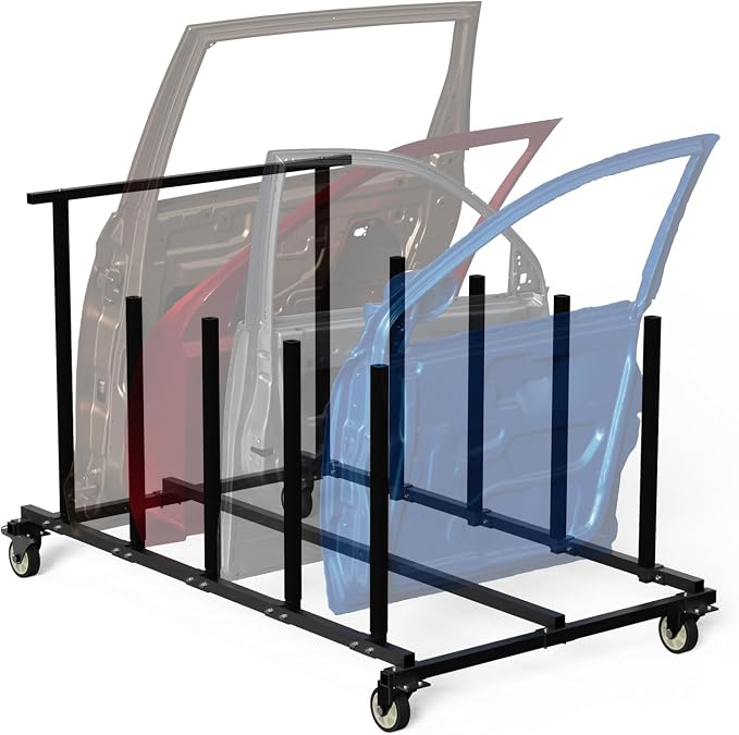 Vehicle Door Storage Cart, 4 Door Storage Rack by FAUENPEEY