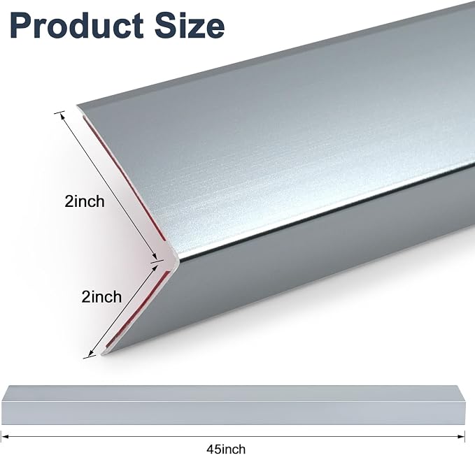 4PCS 45" Aluminum Metal Corner Protectors, Self Adhesive Corner Guards - Image 2