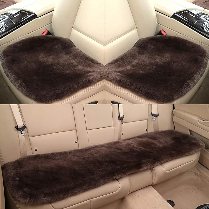 Fluffy Genuine Australia Sheepskin Car Seat Cover - Image 3