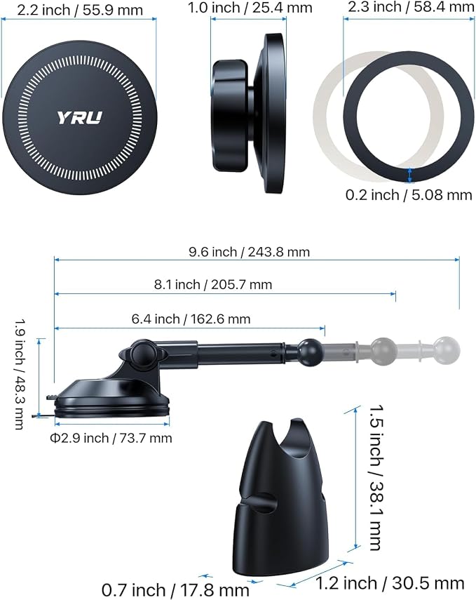 YRU Magnetic Phone Holder for Car【Patented & Super Magnet】 for MagSafe Car - Image 9