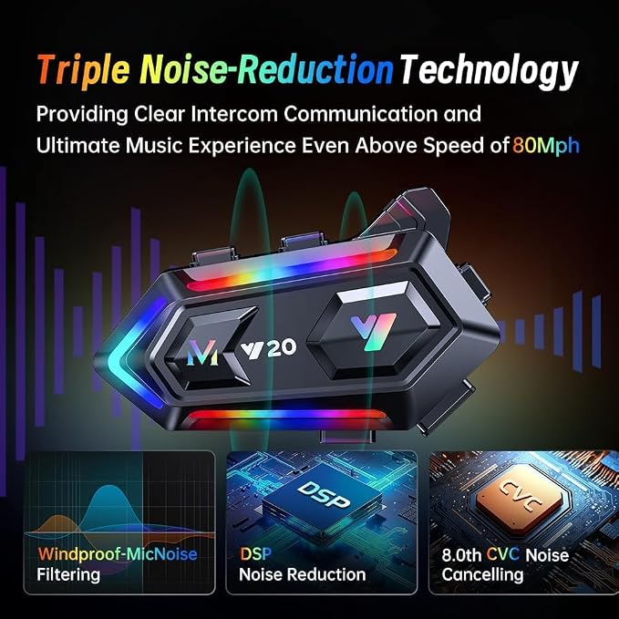 Motorcycle Helmet Bluetooth Headset, Cool RGB Dazzling Lights Motorbike Helmet - Image 4