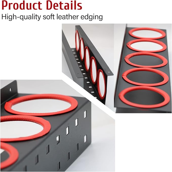 Spray Bottle Holder Wall Mount, Storage Rack 5 Holes, 7Hooks Organizer Abrasive - Image 3