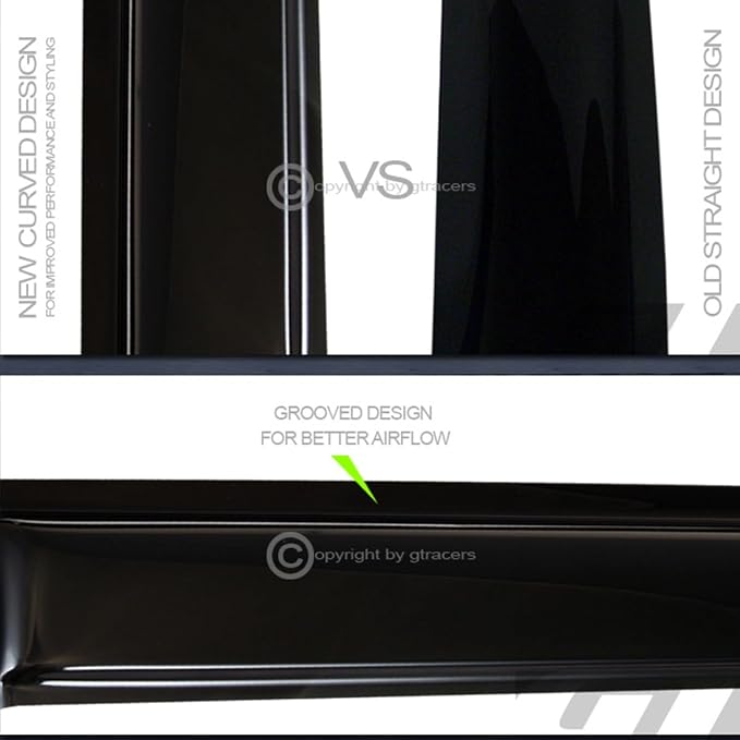 Dark Smoke Tint Window Visors Front Rear Deflector Sun/Rain/Wind Guards Shade - Image 3