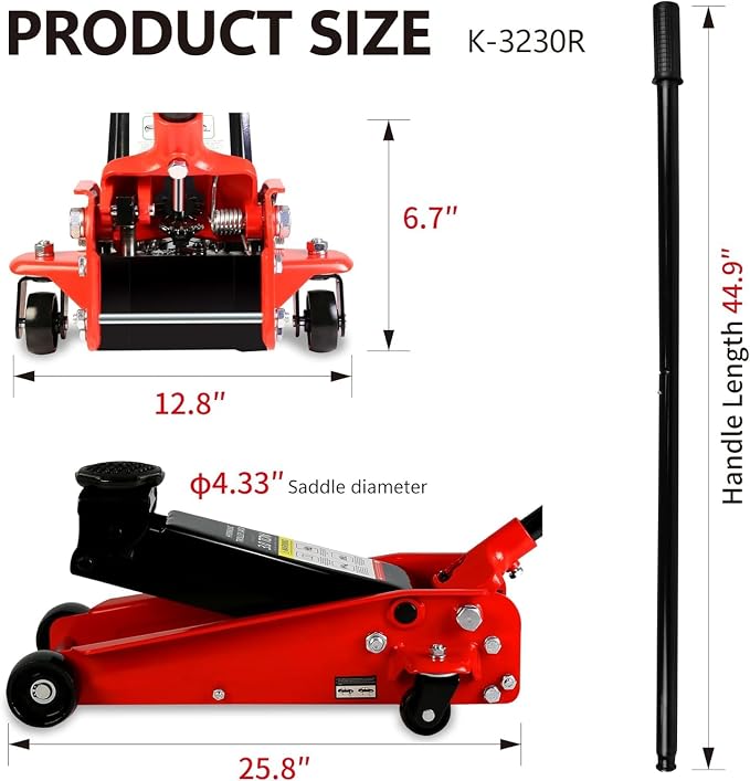 3 Ton Low Profile Floor Jack, Heavy Duty Floor Jack - Image 7