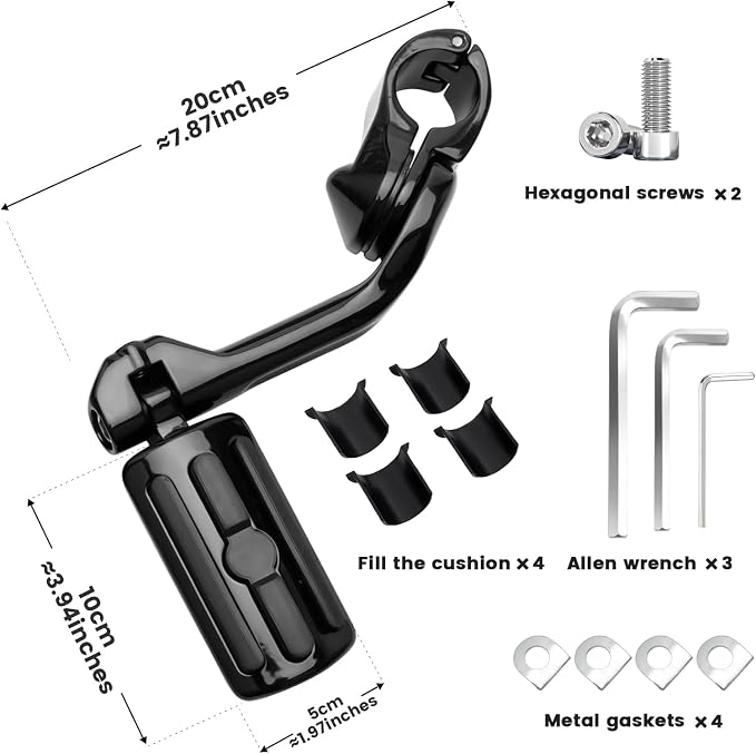 Motorcycle Adjustable Highway Pegs, 1.25" Highway Foot Pegs - Image 5