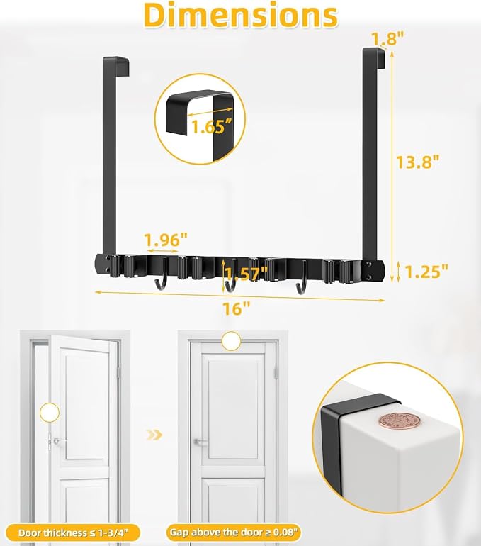 Broom Holder Over The Door 2Pack - Image 6