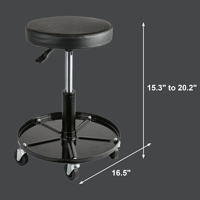 Aain Heavy Duty Adjustable Rolling Seat, - Image 3