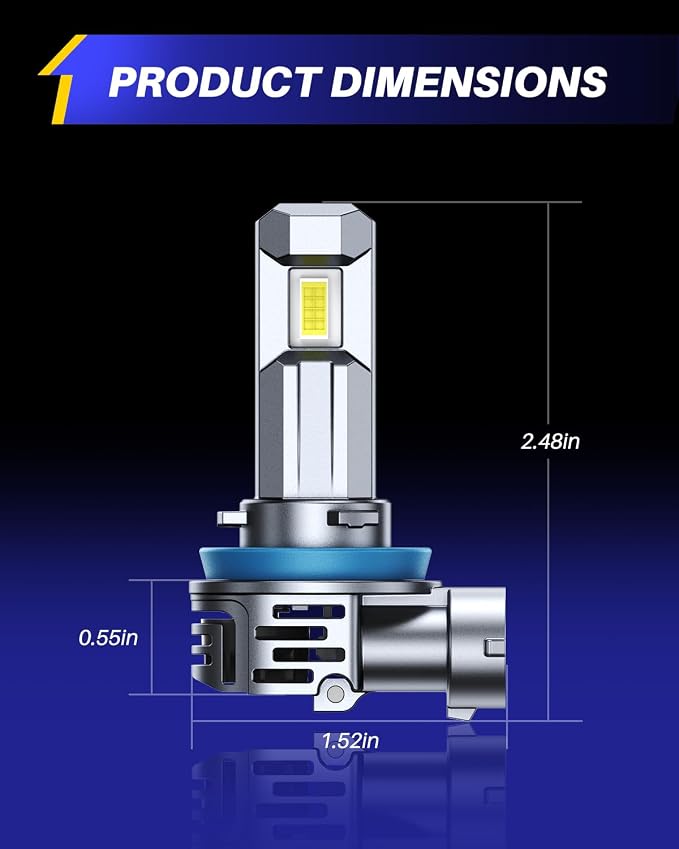AUTOONE H11 9005 Bulbs 1:1 Mini Size, 900% Brightness H8/H9/H16 HB3 Combo Fog - Image 7