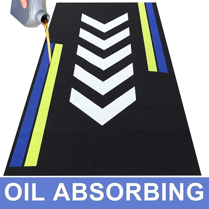 Motorcycle Mat 78 x 31 Inch Garage Floor Rug Washable Parking Mats - Image 4