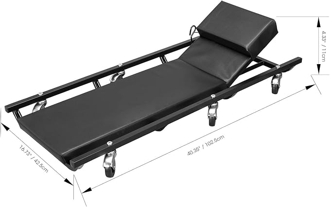 Torin ATR6452B Rolling Garage/Shop Creeper: 40" Padded Mechanic Cart - Image 2