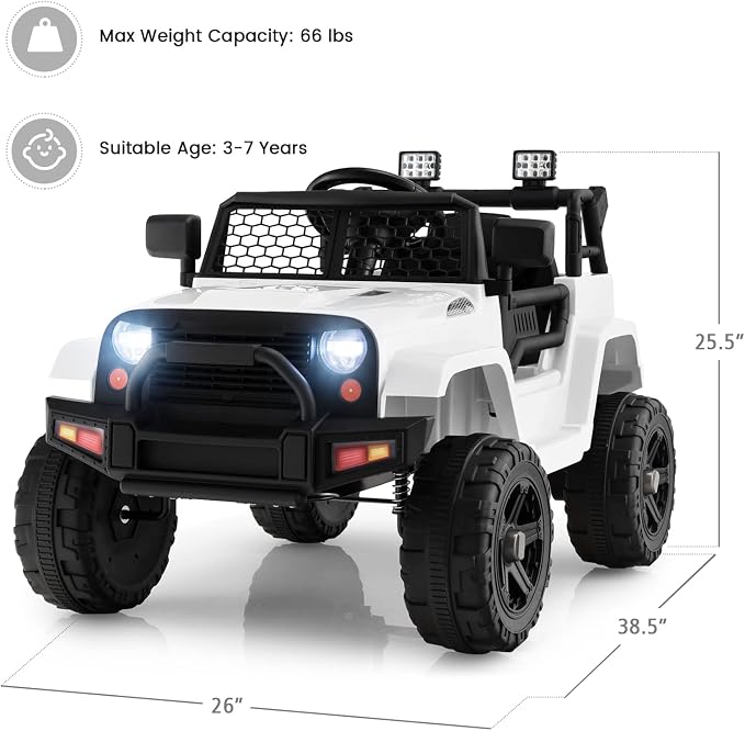 OLAKIDS Kids Ride On Truck, 12V Electric Vehicle Jeep Car - Image 7