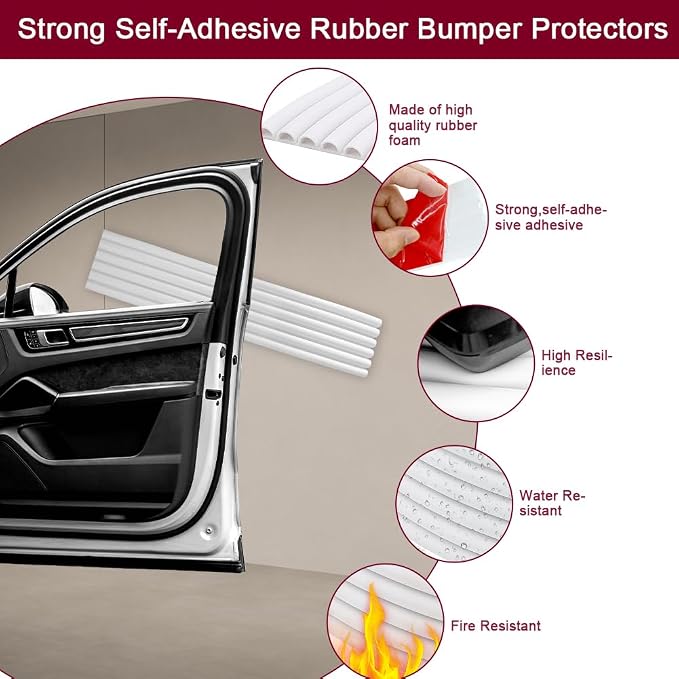 Garage Wall Protector, zxbaers Strong Self-Adhesive Rubber Bumper Protectors - Image 3