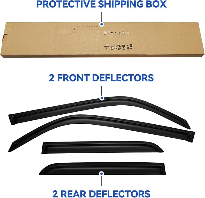 Window Visors Rain Guards for 2010-2024 Toyota 4Runner, Out-Channel Window Vent - Image 5
