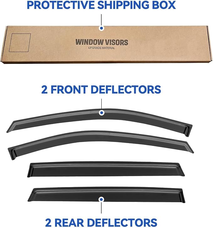 Window Visors Rain Guards for Nissan Rogue S SV SL 2014-2020, Out-Channel - Image 5