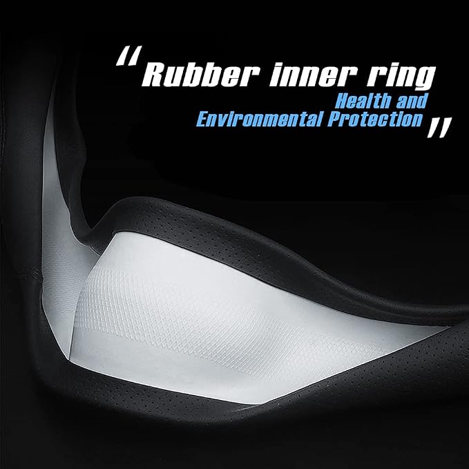 New Nappa Leather car Steering Wheel Cover, Universal 15 inch Black - Image 5