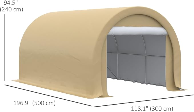 Outsunny 10' x 16' Carport, Heavy Duty Portable Garage Storage Tent - Image 7