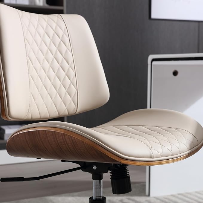 Home Office Chair No Arms with Wheels, Adjustable Height Small Desk Chair - Image 3