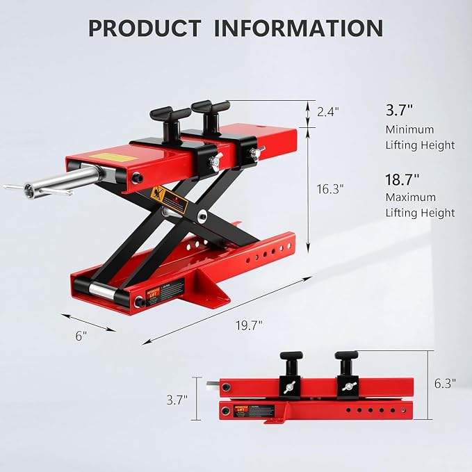 Heavy Duty 1100LBS Motorcycle Scissor Lift Jack - Image 3