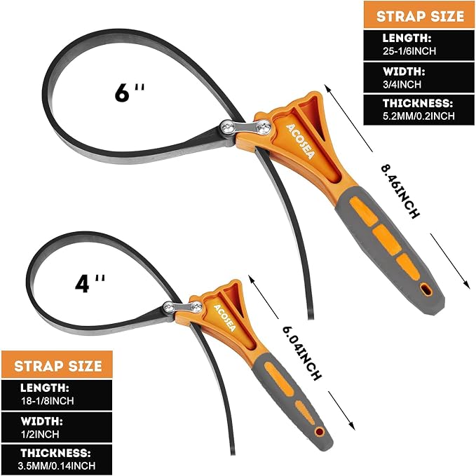 2-Pack Strap Wrench, Oil Filter Wrench - Image 4