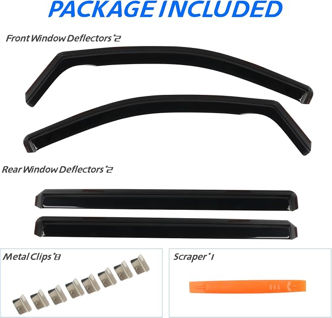 4PCS in Channel Rain Guards for 2008-2023 Dodge Grand Caravan, 2008-2016 - Image 5