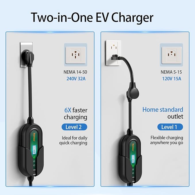 Level 2 EV Charger w/App Control: 32A 240V 7.68kW Fast Charging, NEMA 14-50 - Image 5
