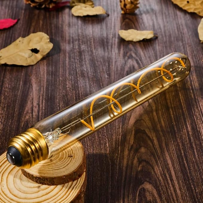 Vintage LED Spiral Filament Bulb T10, 8.9inch Long Tubular Dimmable Edison - Image 6