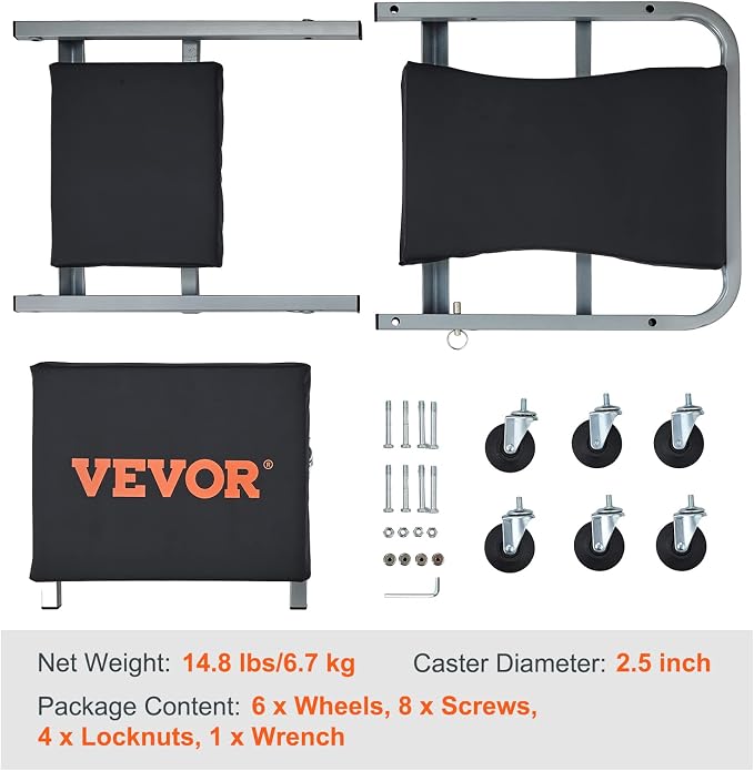 VEVOR Mechanic Creeper, Garage Gift, 2 in 1 Mechanic Gifts, 300 lbs Capacity - Image 7