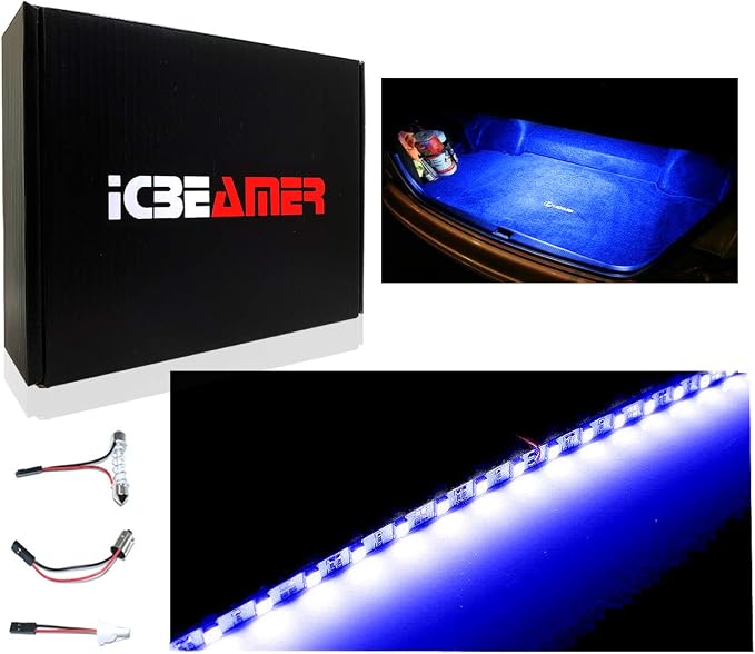 ICBEAMER 12" High Power Blue 18 SMDs 2835 LED Strip Light Universal Fit Car - Image 6