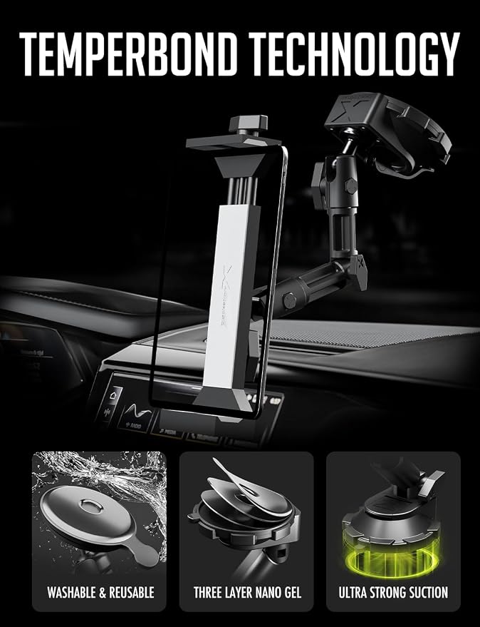 Bracketron HD Tablet Dock PRO Dash and Window Metal Clamp Mount, Universal - Image 7