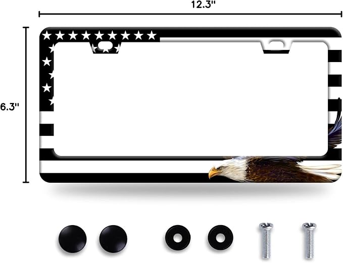 American Flag and Eagle License Plate USA Flag License Plate Stainless Steel - Image 8