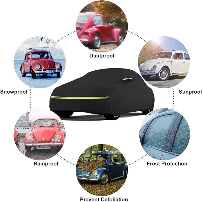 1960-1980 Volkswagen Beetle Sedan 2-Door Saloon Car Cover Waterproof All Weather - Image 4