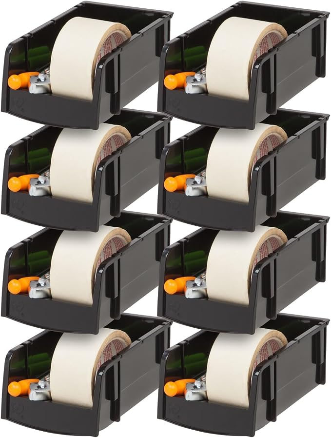 IRIS USA Stackable Bins, 7.5 x 4.5 x 3 inch, Plastic Hanging Open Front Shelf by IRISUSA