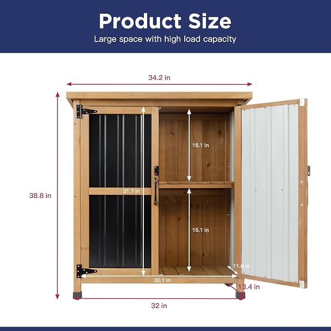 Wood & Metal Outdoor Storage Cabinet - Image 8
