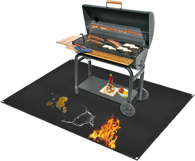 Under Grill Mat for Outdoor Grilling, 60 x 48 inches Double-Sided Fireproof by Unknown