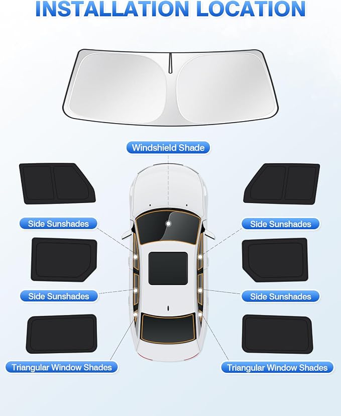 Windshield Sun Shade for 2021-2025 2026 Ford Bronco 4 Door Side Rear Window - Image 6