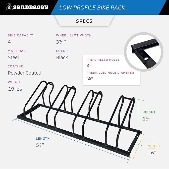 Sandbaggy Commercial Low Profile Bike Rack - Image 3